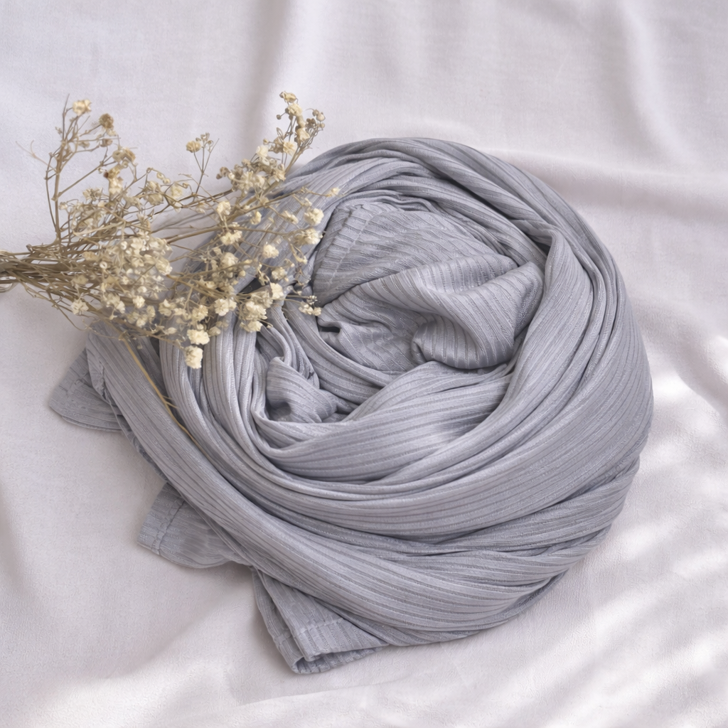 Cotton Lycra Jersey Grid Scarf