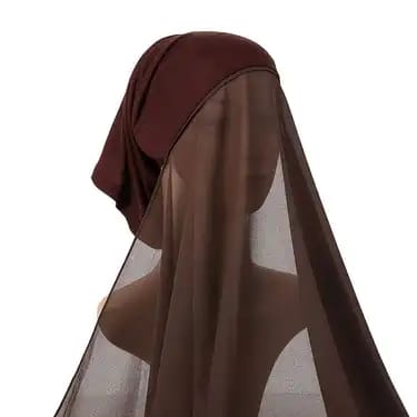 Georgette Hijab with Attached Cap