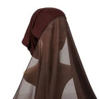 Georgette Hijab with Attached Cap