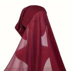 Georgette Hijab with Attached Cap