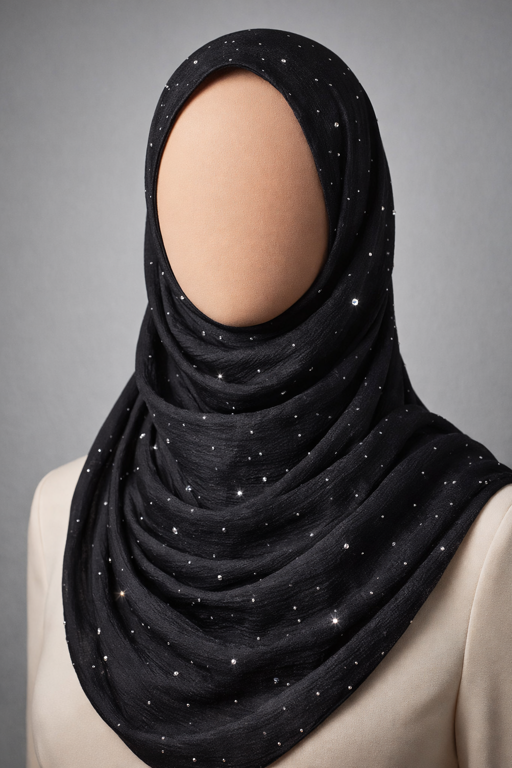 Diamond Stone Crinkle Silk Scarf