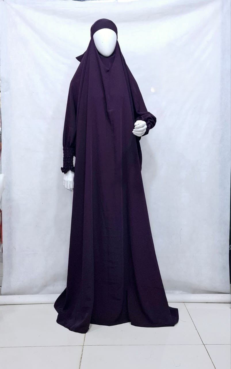 French Jilbab – Wool Peach (Dual Georgette Soft Fabric)
