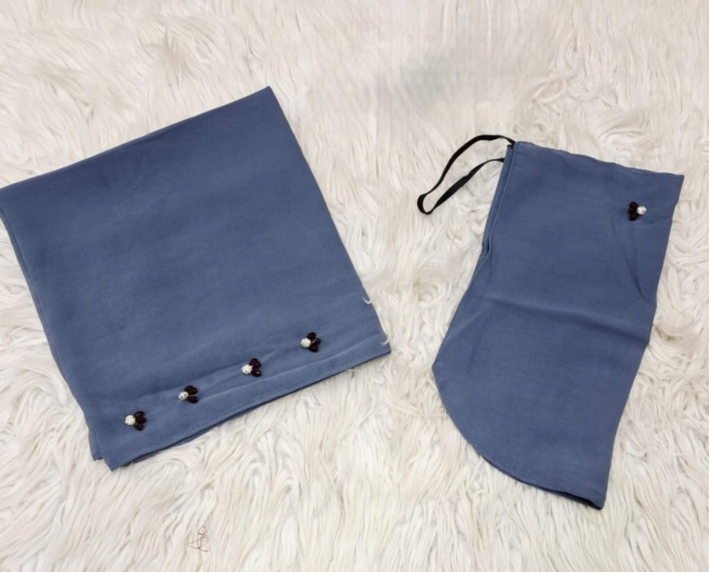 Hand Work Niqab Scarf Set