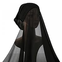 Georgette Hijab with Attached Cap