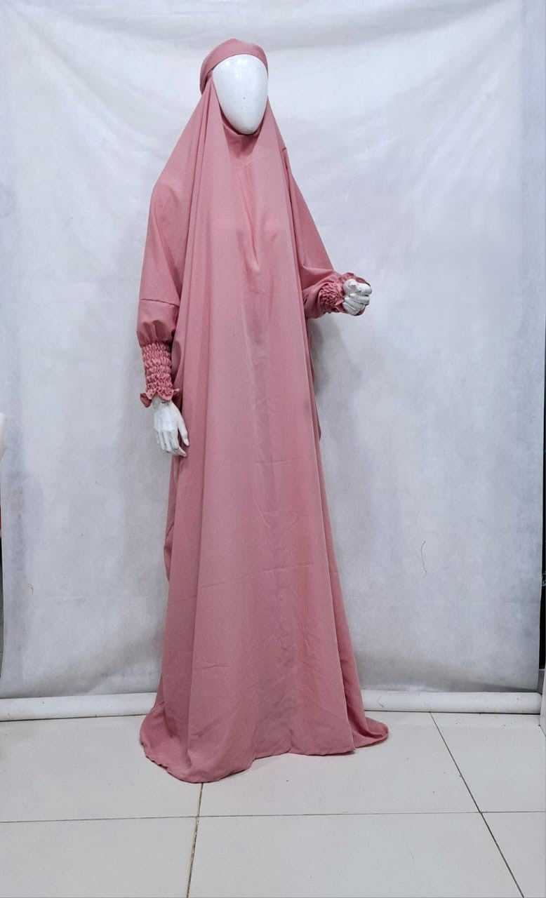 French Jilbab – Wool Peach (Dual Georgette Soft Fabric)