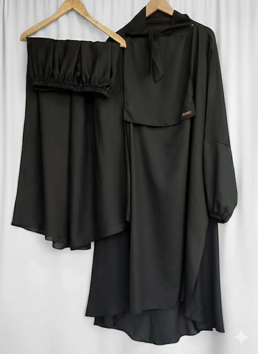 3-Piece Niqab Jilbab Skirt Set – Georgette (Thick Fabric)
