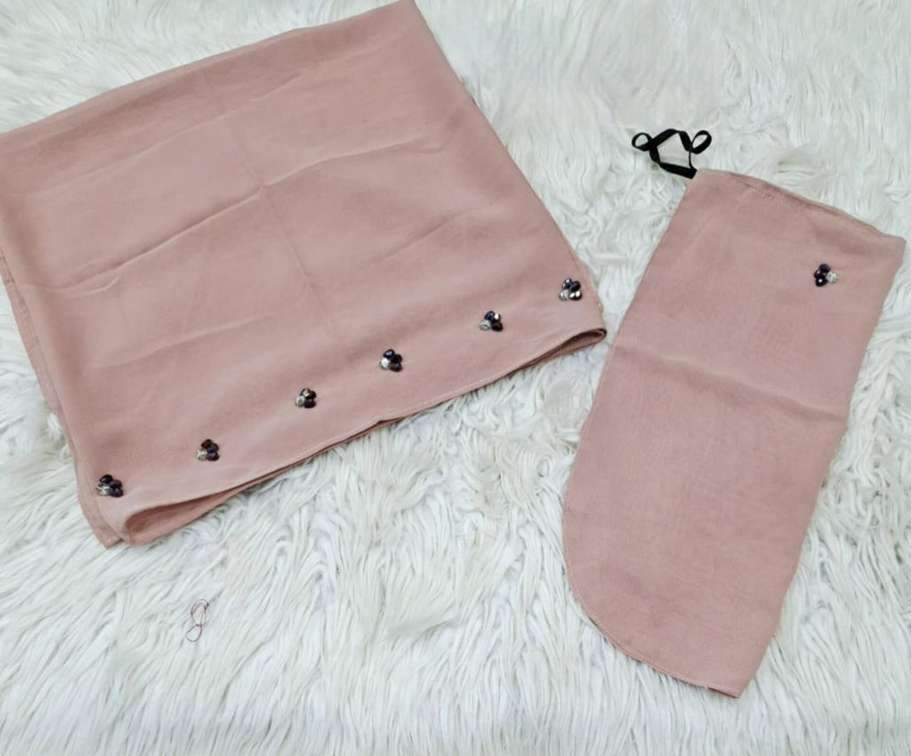 Hand Work Niqab Scarf Set