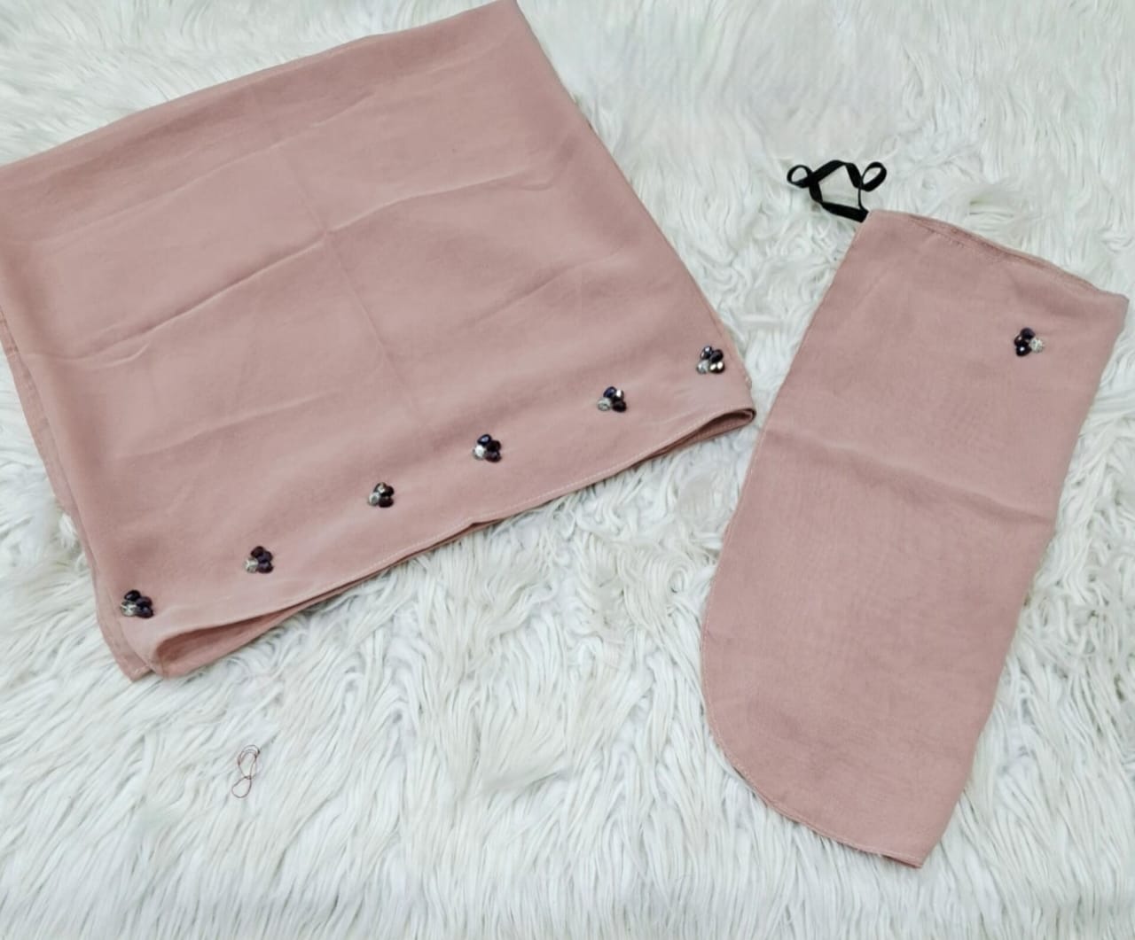 Hand Work Niqab Scarf Set