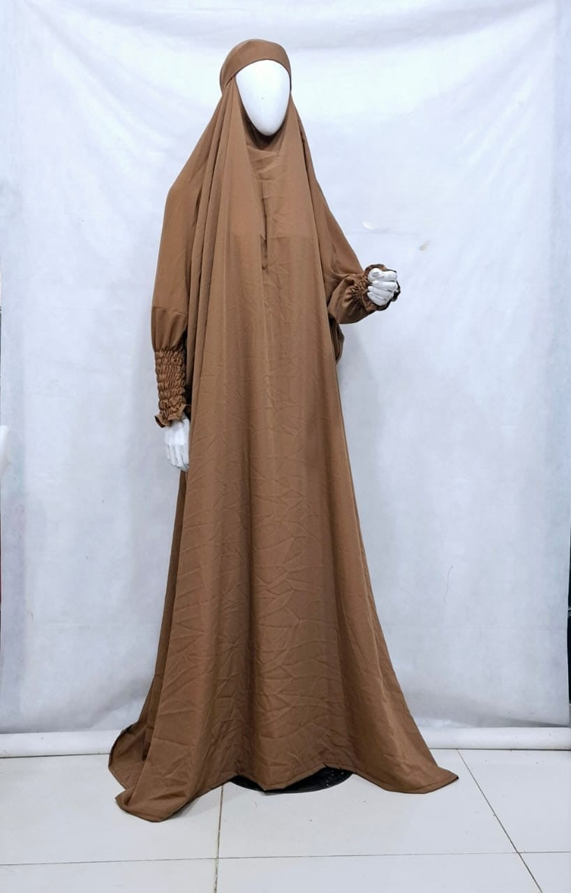 French Jilbab – Wool Peach (Dual Georgette Soft Fabric)