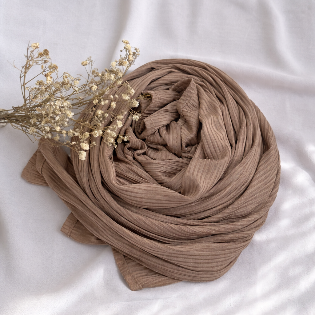 Cotton Lycra Jersey Grid Scarf