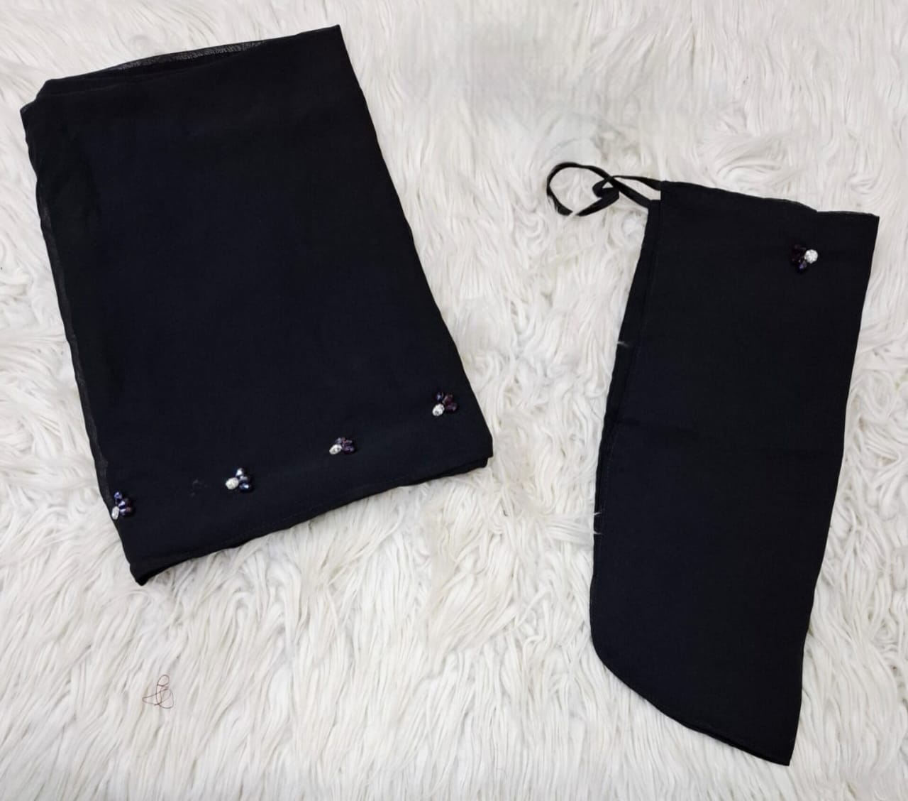 Hand Work Niqab Scarf Set