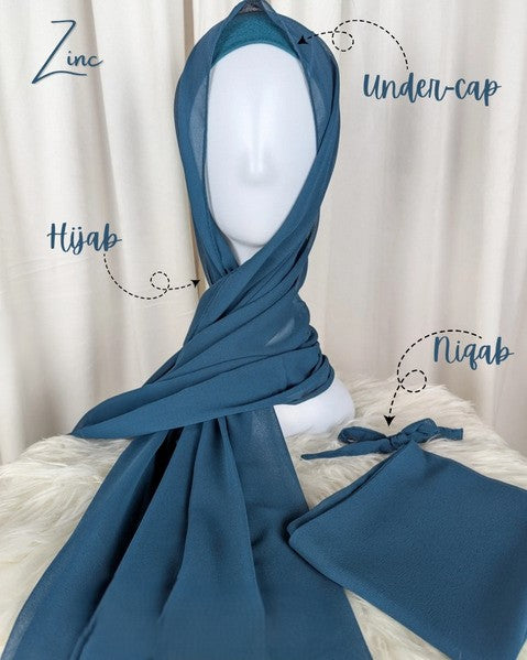 Georgette Hijab, Niqab, Cap set