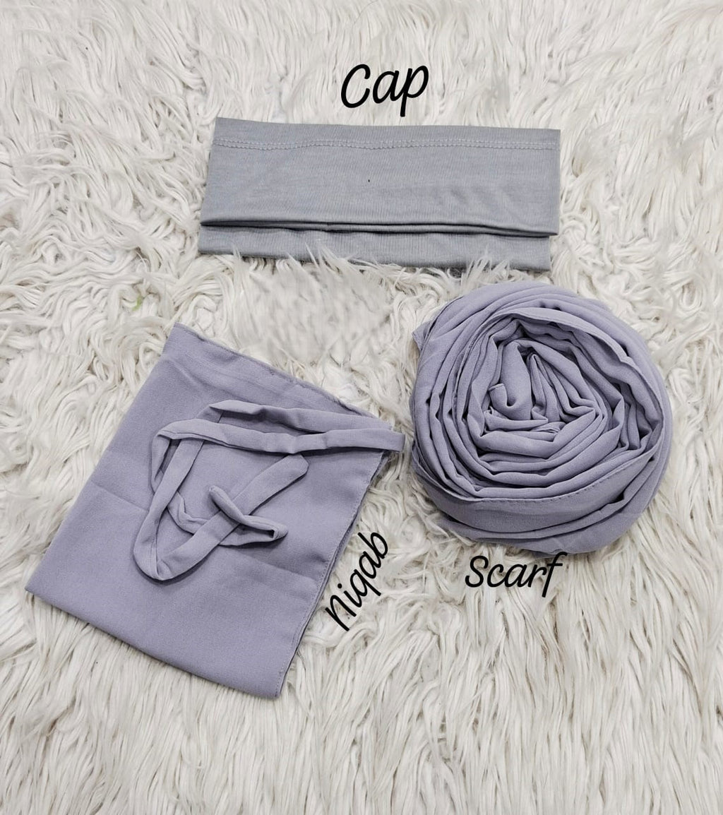 Georgette Hijab, Niqab, Cap set