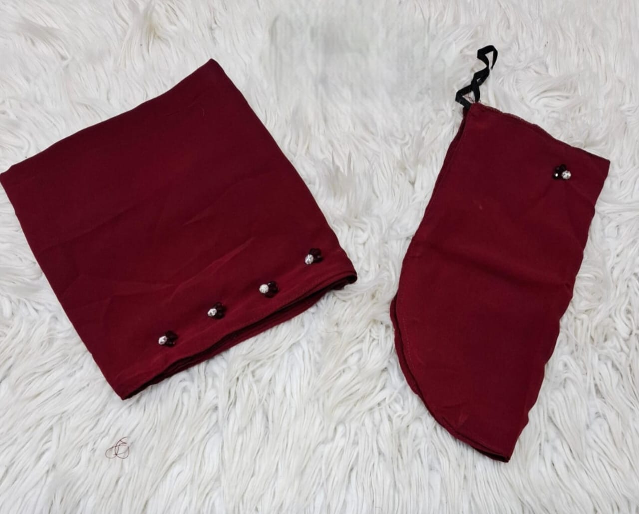 Hand Work Niqab Scarf Set