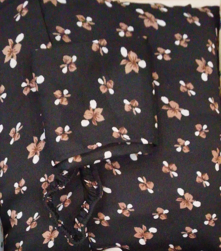 Black Printed Namaz Chaddar