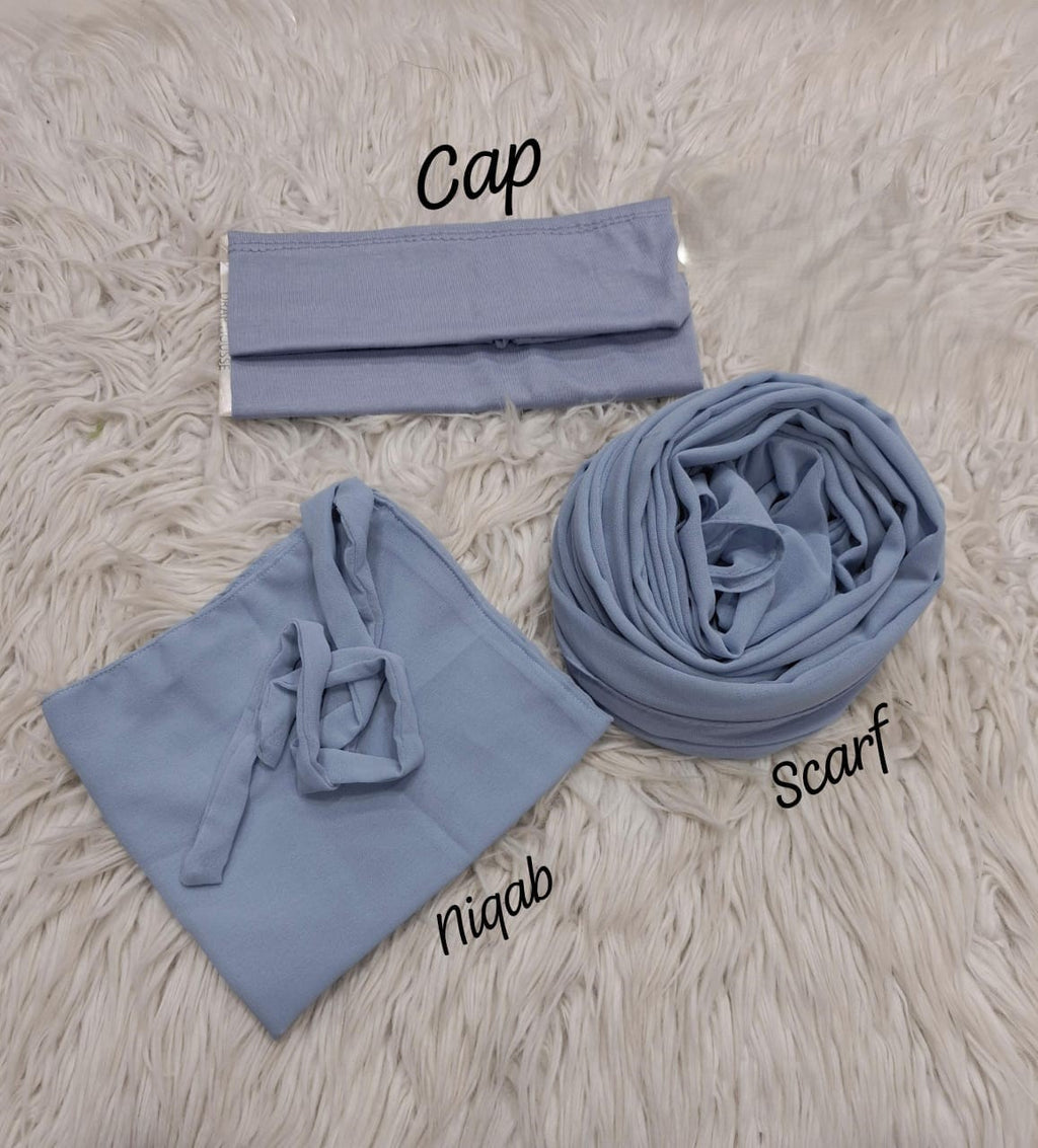 Georgette Hijab, Niqab, Cap set