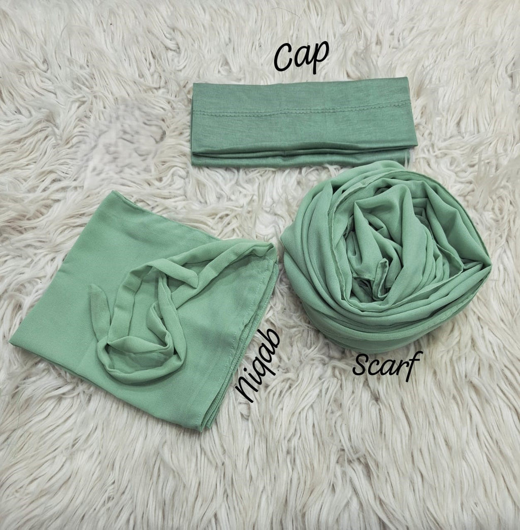 Georgette Hijab, Niqab, Cap set